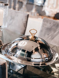 Extra Large Stainless Steel Serving Platter With Dome Lid