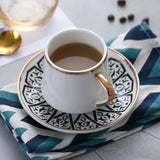 Black and White Turkish Coffee Cups ( Set of Six)