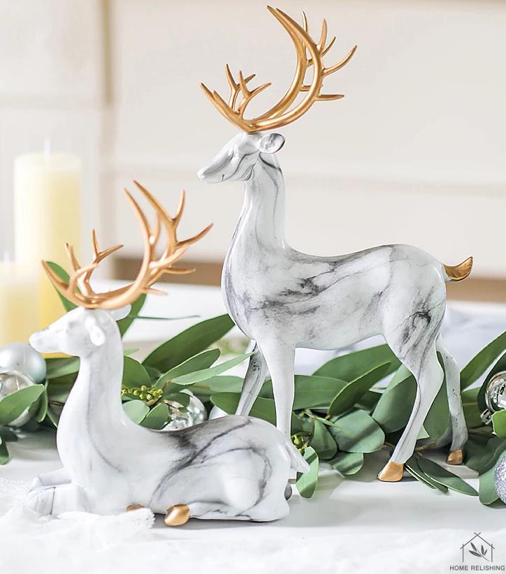 Marble Ceramic Christmas Elk