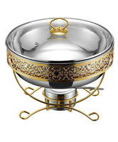 Gold and Silver Serving Dish with Warmer
