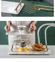 Marble Textured Ceramic Trays