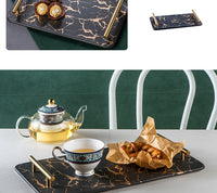 Marble Textured Ceramic Trays