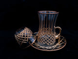 18 Pieces Hand Carved Linear Tea/Coffee Set