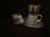 Luxury Blue Islamic Pattern Tea/Arabic Coffee Set