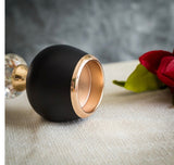 Set of Two Matte Black and Rose Gold Candle Holders