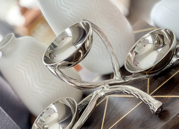 Silver Large Branch Design Snack Dish