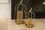 Set of Two Large Metal Candle Holders