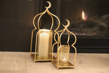 Set of Two Large Metal Candle Holders