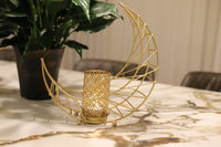 Ramadan Crescent Gold Candle Holder
