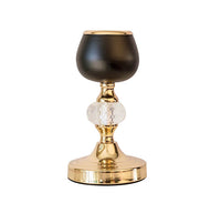Set of Two Matte Black and Rose Gold Candle Holders