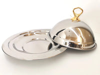 Extra Large Stainless Steel Serving Platter With Dome Lid