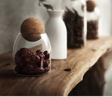 Glass Jars with Cork Sphere Lid