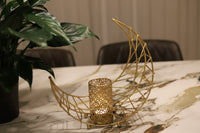 Ramadan Crescent Gold Candle Holder