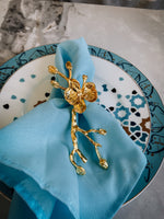 Metal Floral Napkin Rings ( Set of six)