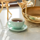 Mint Green Arabic Calligraphy Tea Cups ( Set of Six)