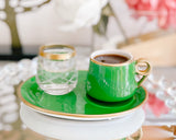 Ceramic Turkish coffee Tea set With water Glasses