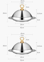 Extra Large Stainless Steel Serving Platter With Dome Lid