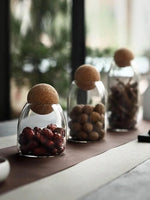 Glass Jars with Cork Sphere Lid