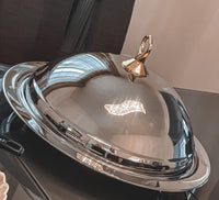 Extra Large Stainless Steel Serving Platter With Dome Lid