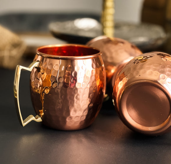 Copper Mug with Gold Steel Handle