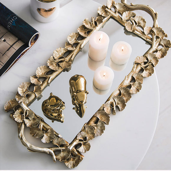 Floral Mirrored Tray