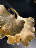 Double Leaf Gold Textured Platter