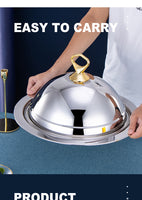 Extra Large Stainless Steel Serving Platter With Dome Lid