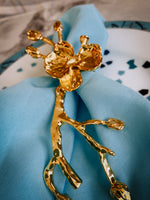 Metal Floral Napkin Rings ( Set of six)