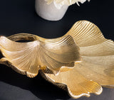 Double Leaf Gold Textured Platter