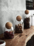 Glass Jars with Cork Sphere Lid