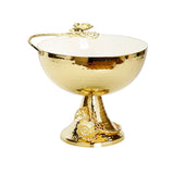 Floral Design Gold and White Footed Bowl