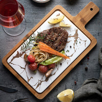 Marble Ceramic and Wood Platter/Board