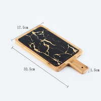 Marble Ceramic and Wood Platter/Board