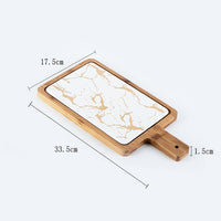 Marble Ceramic and Wood Platter/Board