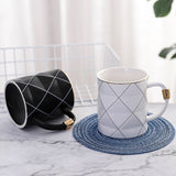 Grid Geometry Ceramic Coffee Mug