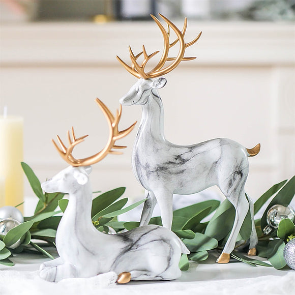 Marble Ceramic Christmas Elk